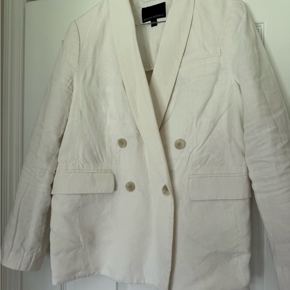 Banana Republic Cream Linen Blazer